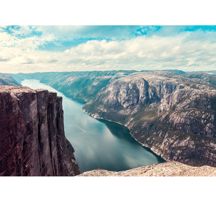 Store enrouleur salon paysages des fjords norvégiens - TenStickers
