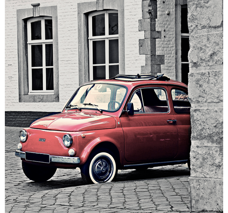 Store enrouleur salon fiat 500 vintage rétro - TenStickers