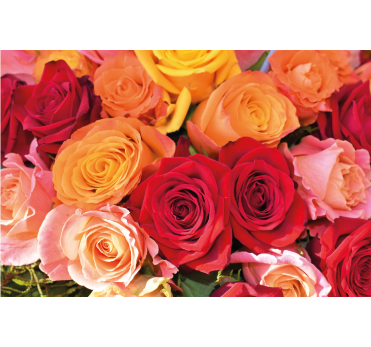 Store enrouleur salon roses fleurs variées - TenStickers