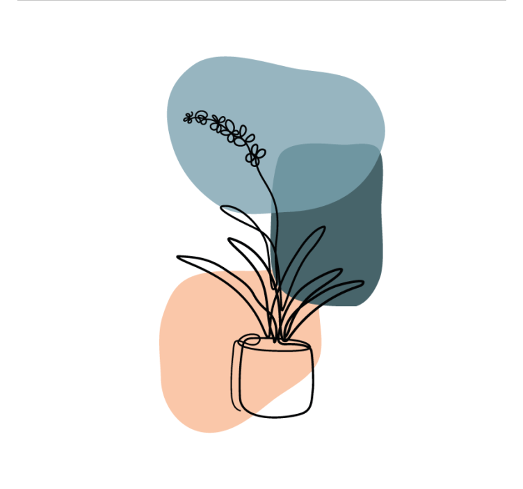 Store enrouleur salon design d'orchidées minimalistes - TenStickers