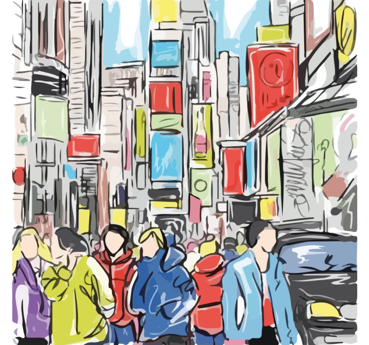 Store enrouleur salon personnages modernes de new york - TenStickers
