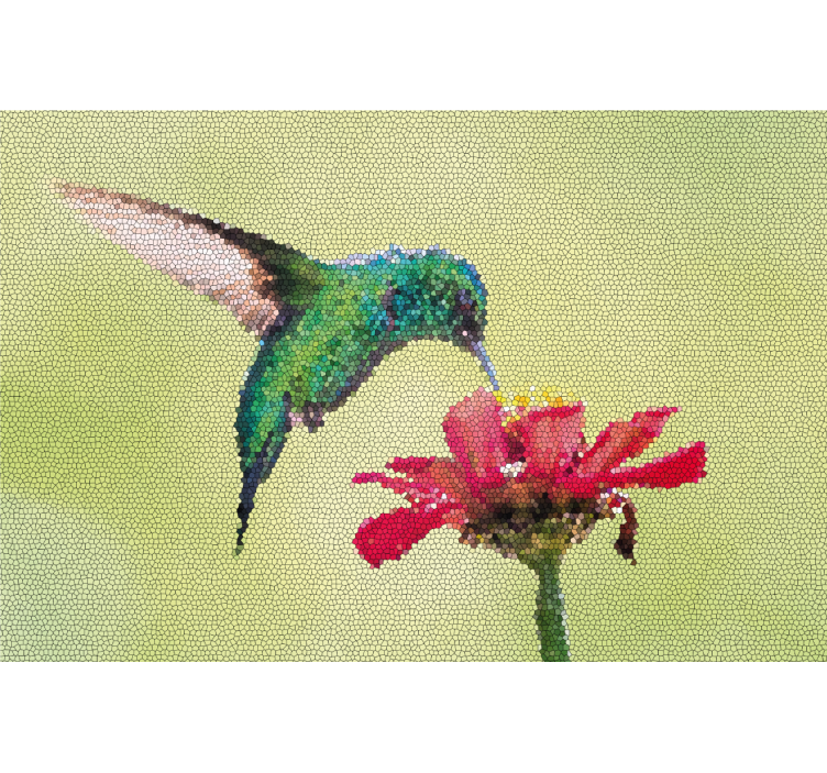 Store enrouleur salon mosaïque d'oiseaux colorés - TenStickers