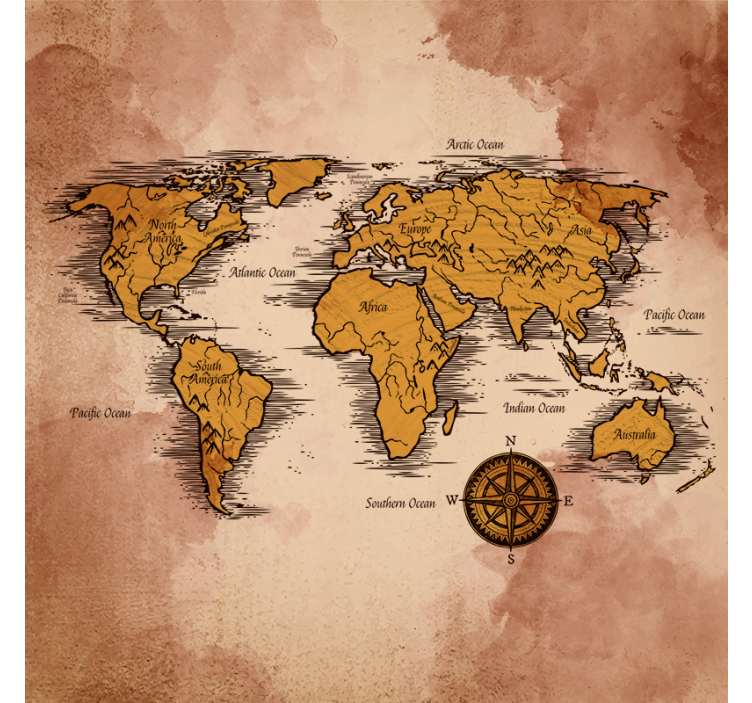 Store enrouleur salon carte du monde artistique - TenStickers