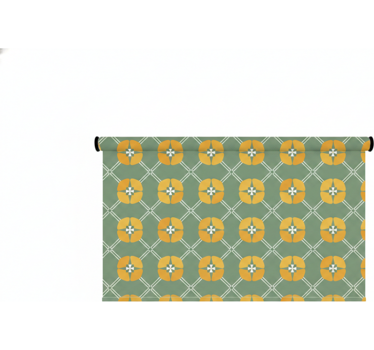 Store enrouleur vert motif floral vintage - TenStickers