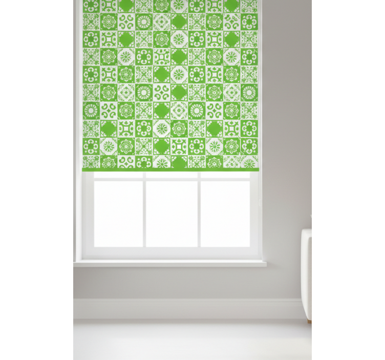 Store enrouleur vert abstrait vert et blanc - TenStickers