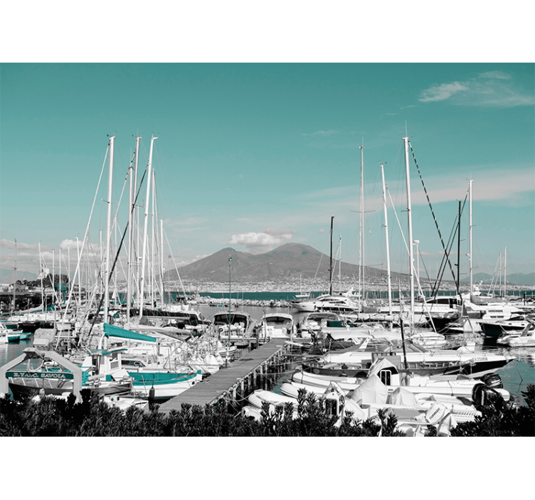 Store enrouleur salon paysage de naples vésuve - TenStickers