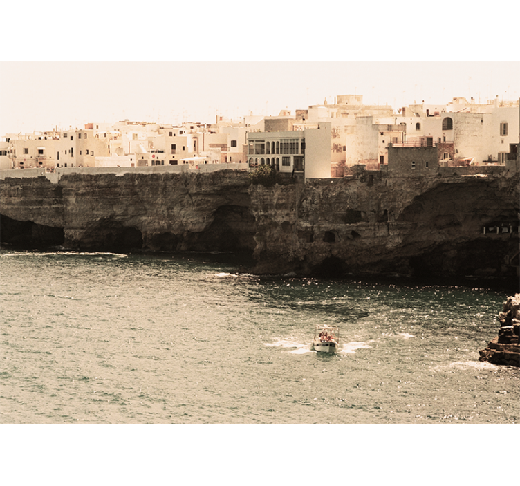 Store enrouleur salon paysage marin polignano - TenStickers