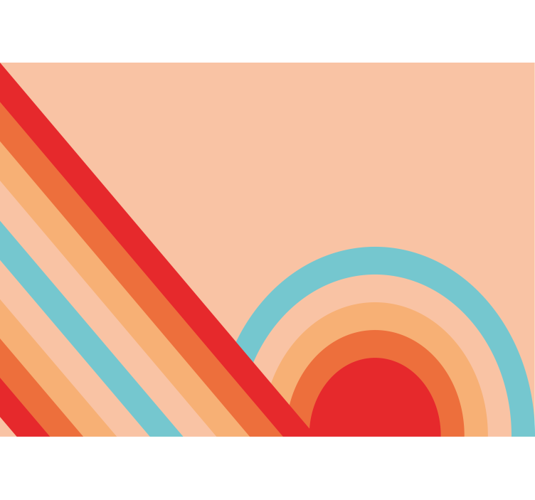 Store enrouleur salon motifs demi-cercles 70's - TenStickers