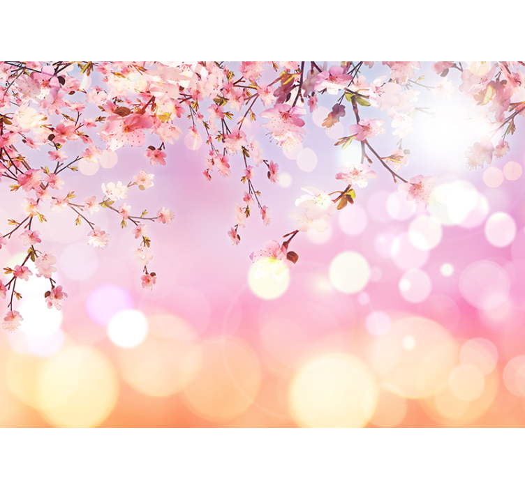 Store enrouleur salon fleurs de cerisier 3d - TenStickers