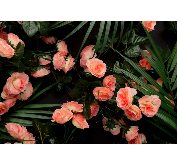 Store enrouleur salon fleurs avec palmiers - TenStickers