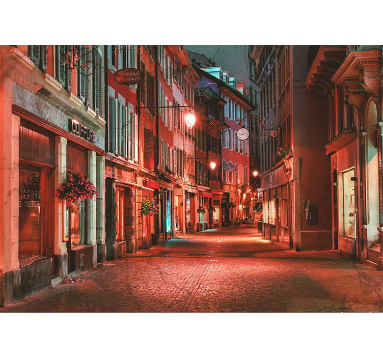 Store enrouleur salon ville solitaire nuit suisse - TenStickers