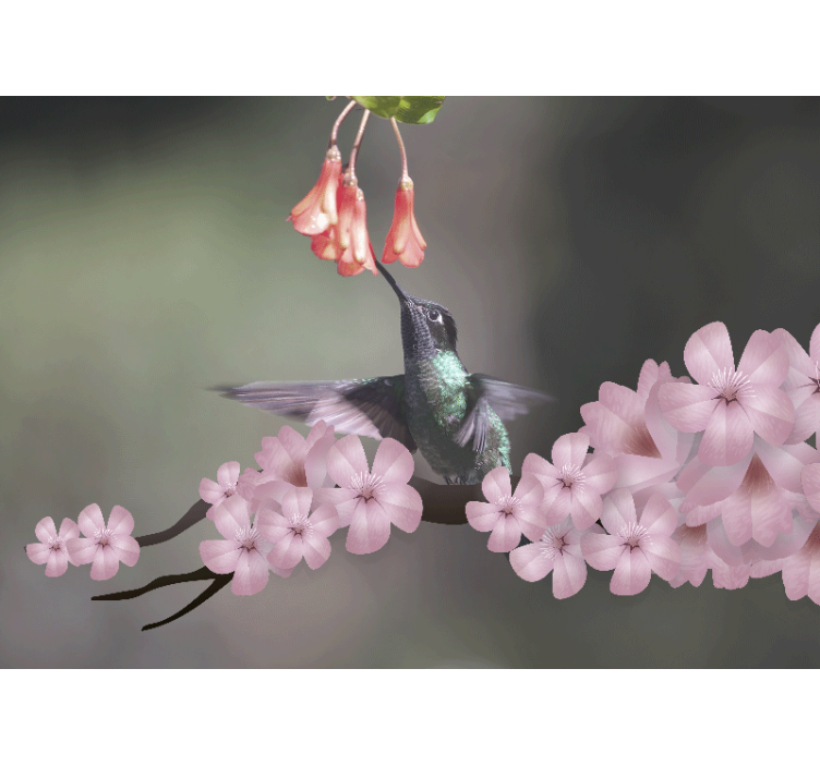 Store enrouleur salon oiseau marron sur arbre - TenStickers