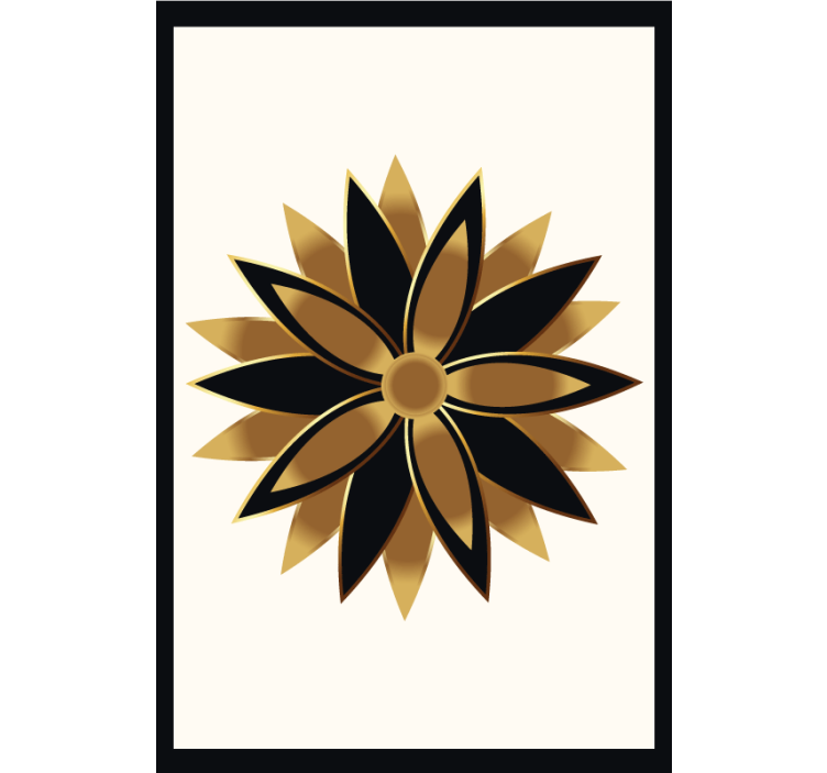 Store enrouleur salon fleurs dorées - TenStickers