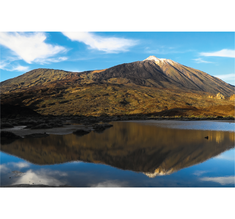 Store enrouleur salon teide reflété dans l'eau - TenStickers