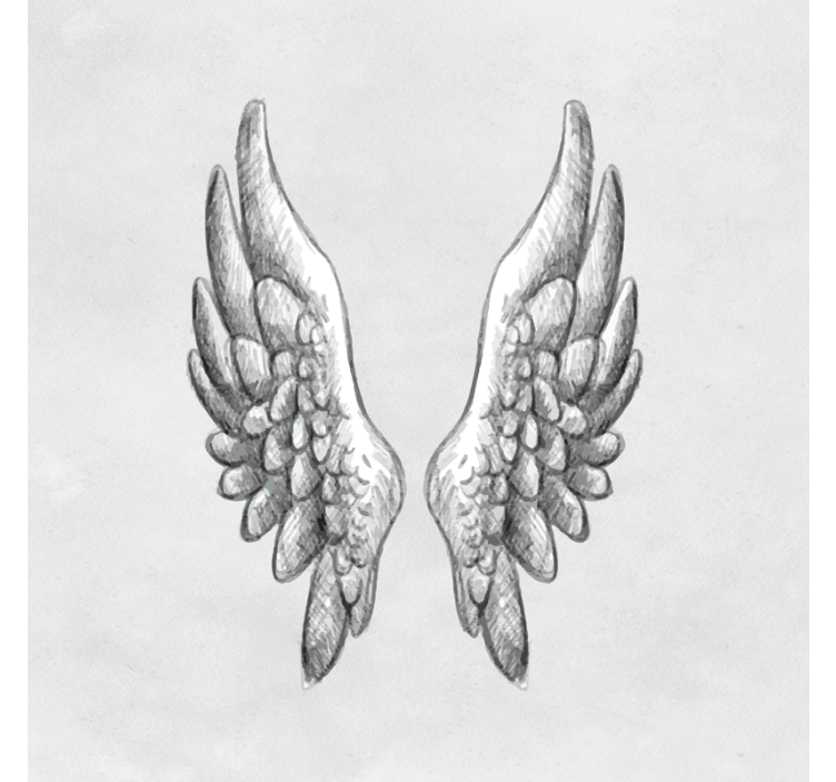 Store enrouleur salon ailes dessinées à la main - TenStickers