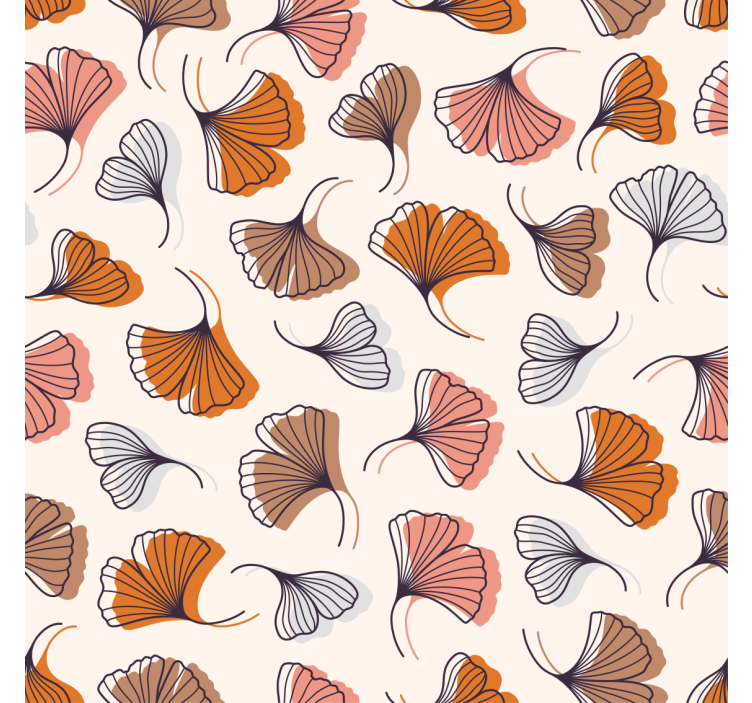 Store enrouleur salon feuilles de ginkgo dessinées à la main - TenStickers