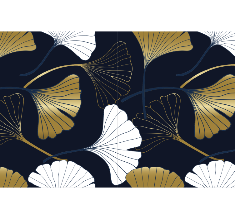 Store enrouleur salon feuilles de ginkgo en relief - TenStickers