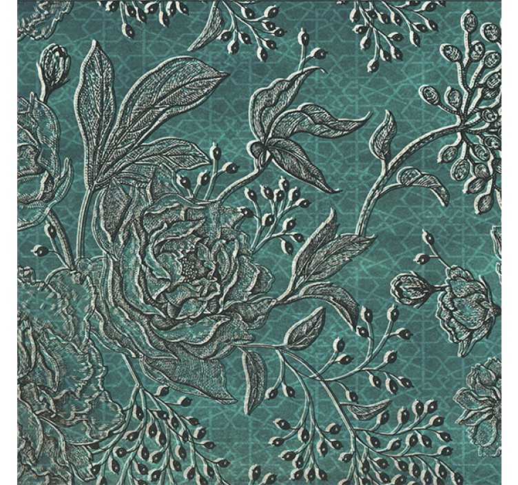 Store enrouleur salon fleurs orientales - TenStickers