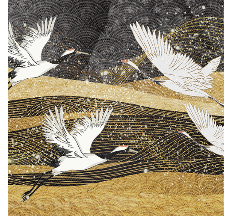 Store enrouleur salon oiseaux orientaux blancs - TenStickers