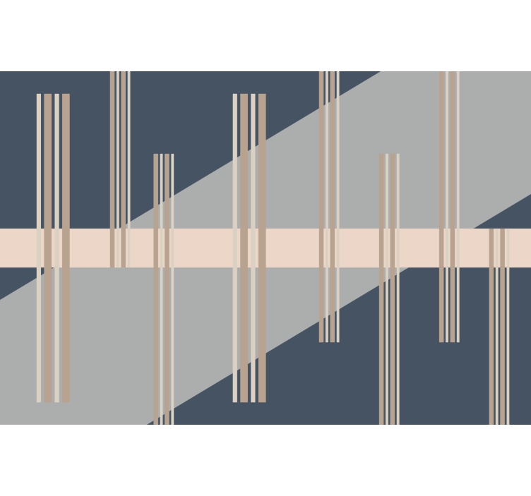 Store enrouleur salon style abstrait gris mi-siècle - TenStickers