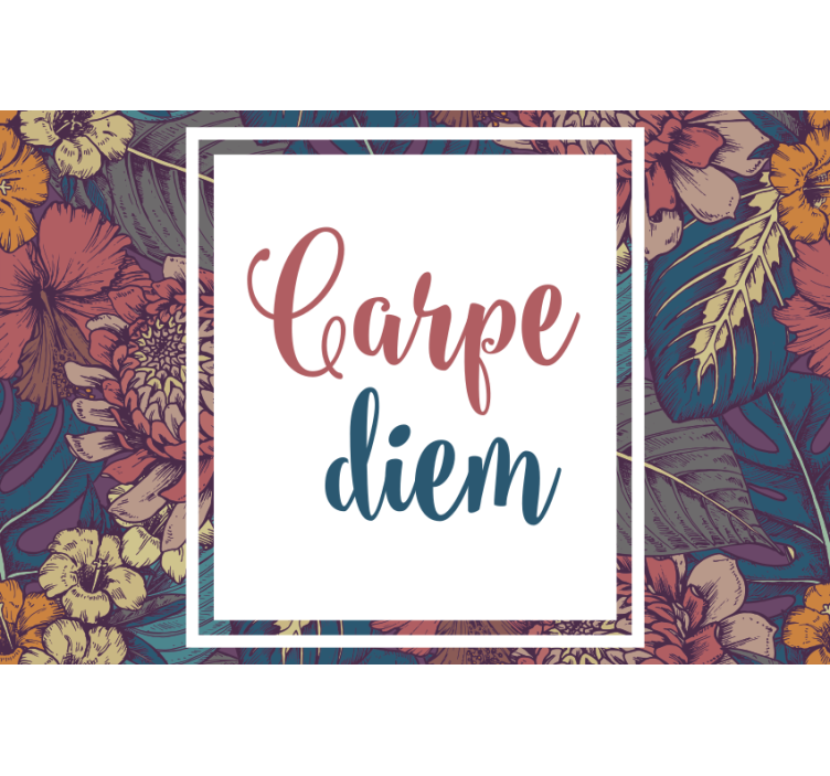 Store enrouleur salon motif carré coloré carpe diem - TenStickers
