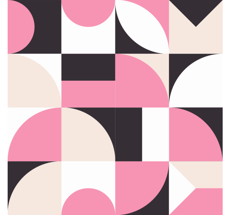 Store enrouleur salon motif géométrique nordique rose - TenStickers