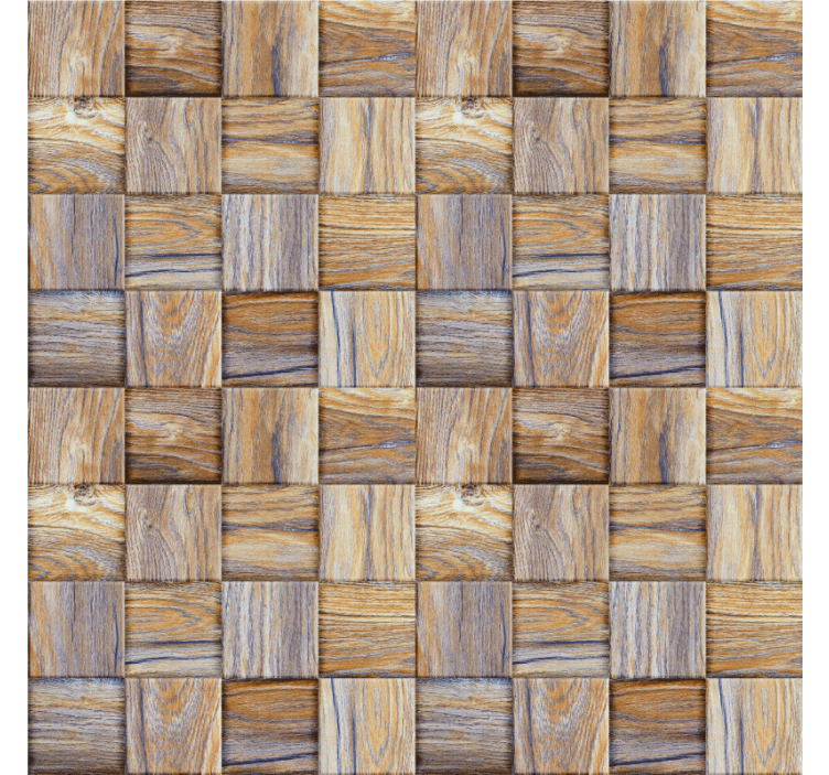 Store enrouleur salon mosaïque imitation bois 80's - TenStickers