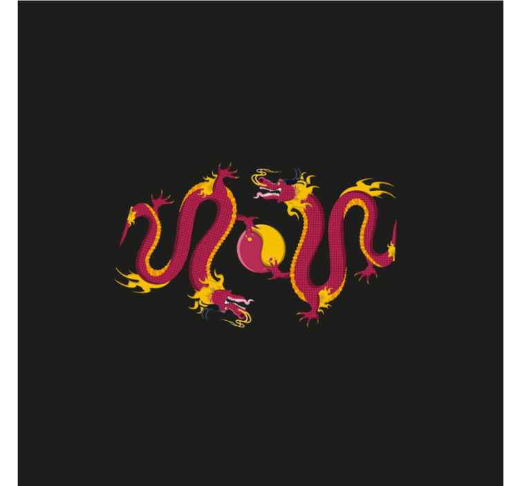 Store enrouleur salon dragons yin et yang - TenStickers