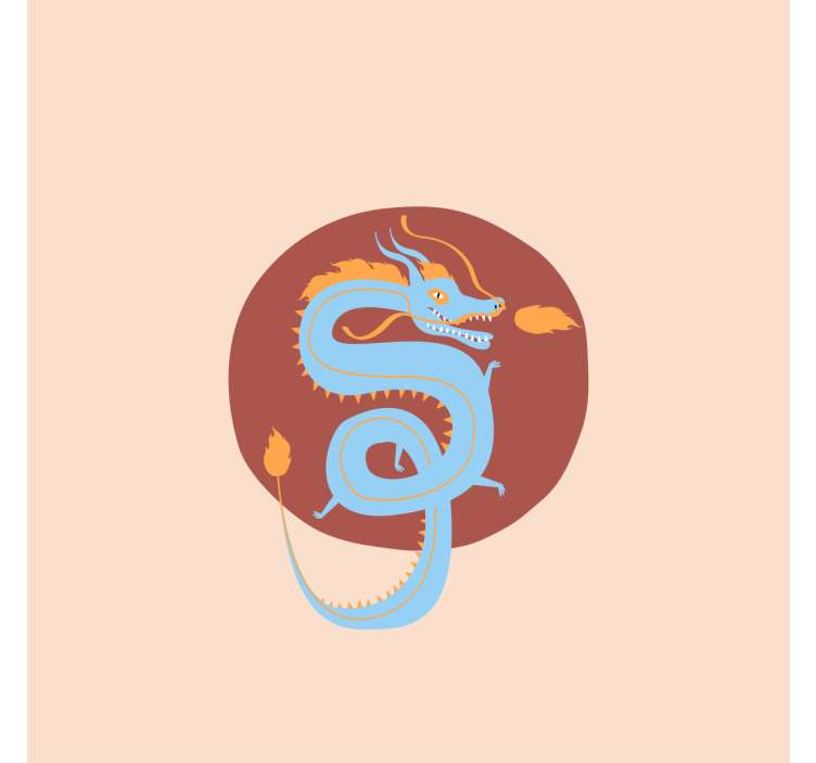 Store enrouleur salon dragon bleu clair - TenStickers