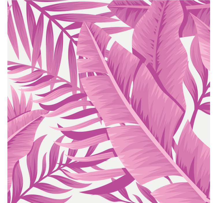Store enrouleur salon feuilles de palmier roses tropicales - TenStickers