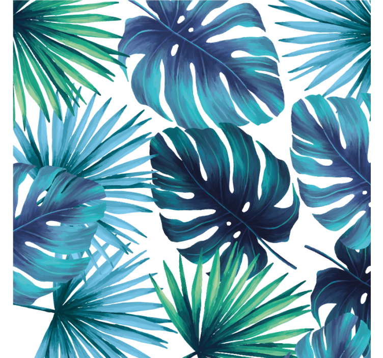 Store enrouleur salon feuilles tropicales style californien - TenStickers