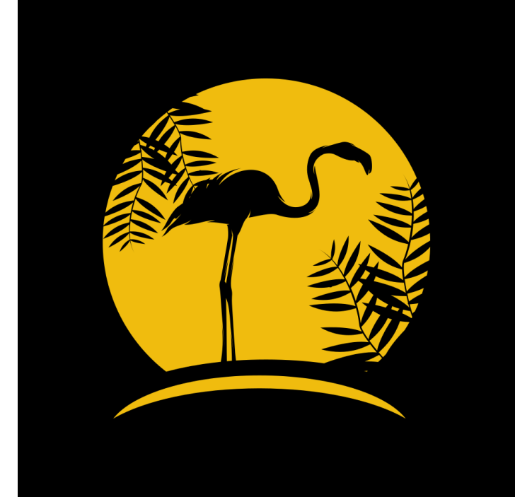 Store enrouleur salon flamant noir avec lune - TenStickers