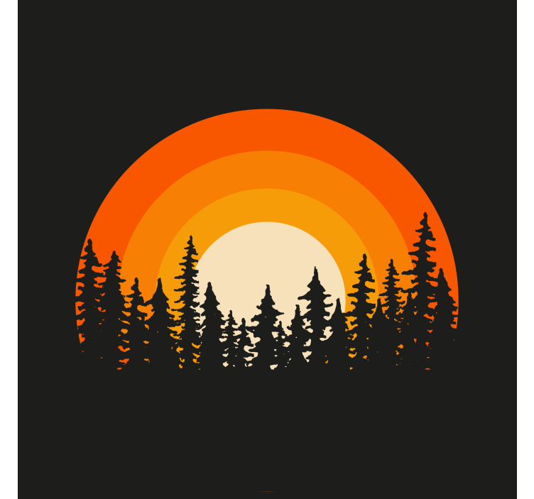 Store enrouleur salon lever de soleil en forêt sombre - TenStickers