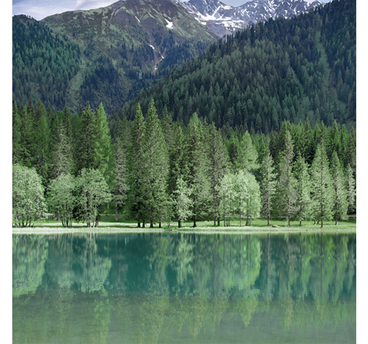 Store enrouleur salon lac verdoyant naturel - TenStickers
