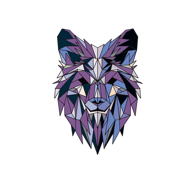Store enrouleur salon loup géométrique - TenStickers