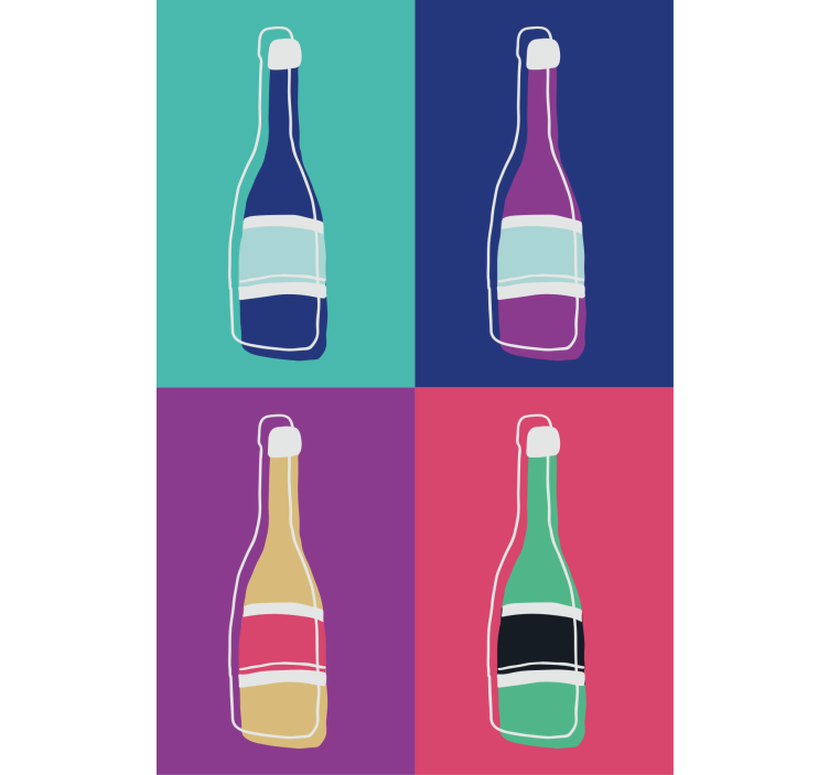 Store enrouleur salon bouteilles de champagne pop art - TenStickers