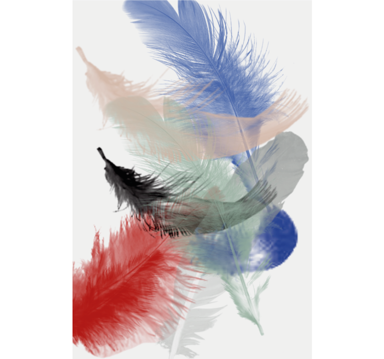 Store enrouleur salon design plumes abstraites colorées - TenStickers
