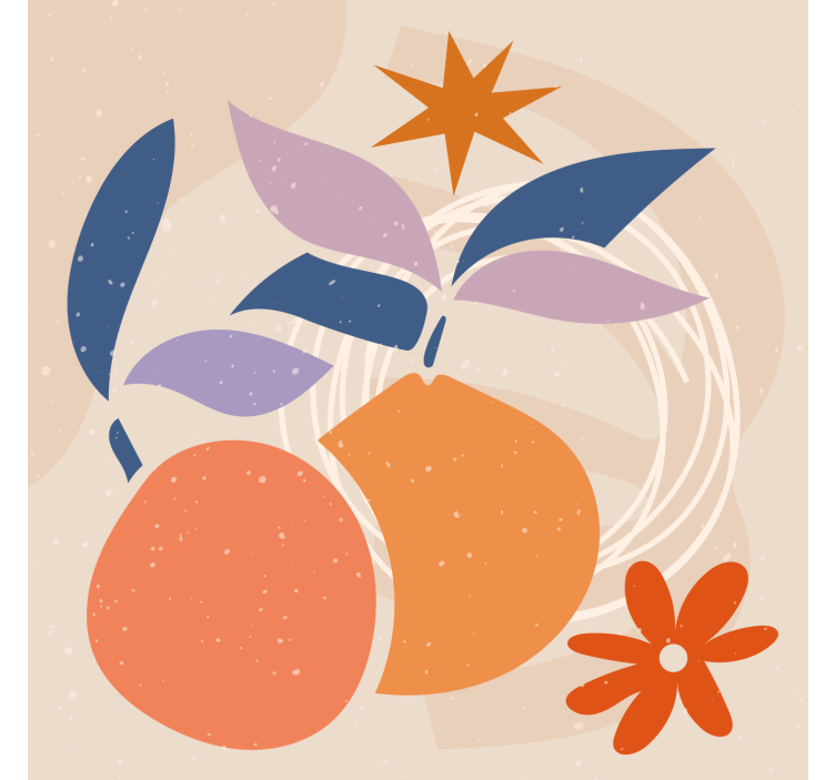 Store enrouleur salon design abstrait minimaliste fruits - TenStickers
