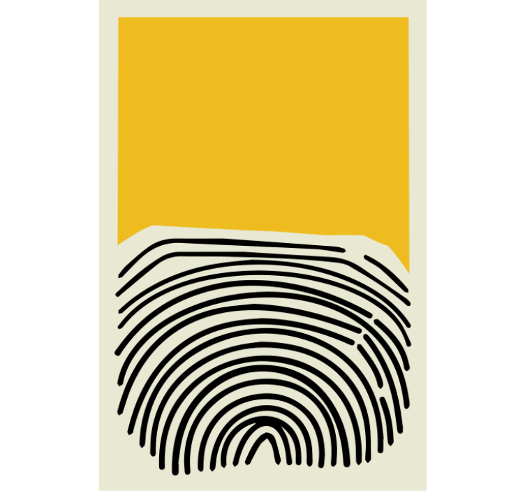 Store enrouleur salon tableau abstrait jaune et noir - TenStickers