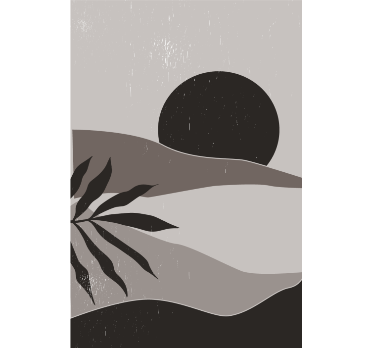 Store enrouleur salon coucher de soleil noir et blanc - TenStickers