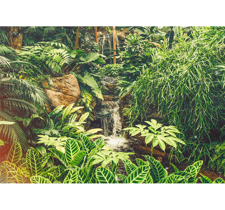 Store enrouleur salon forêt tropicale verte magnifique - TenStickers