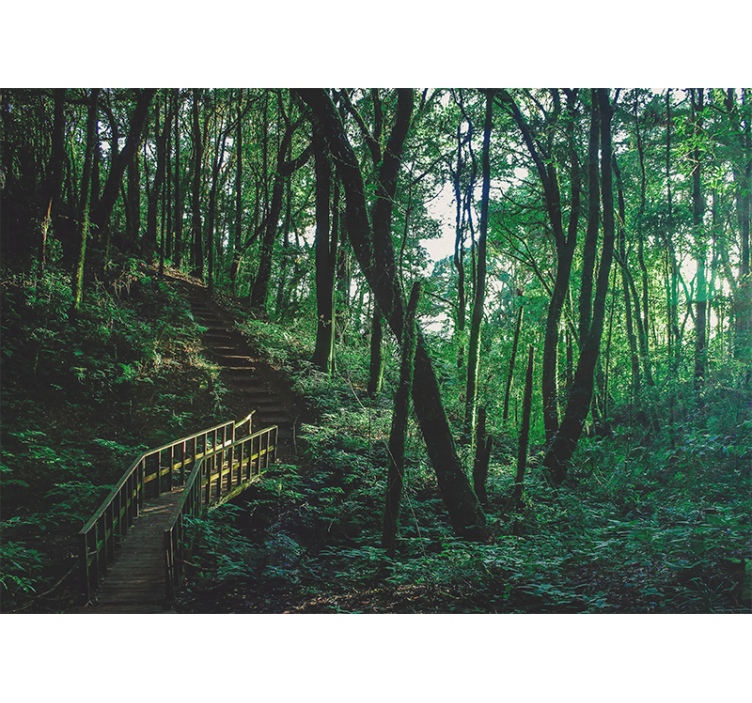 Store enrouleur salon paysage d'arbre vert magnifique - TenStickers