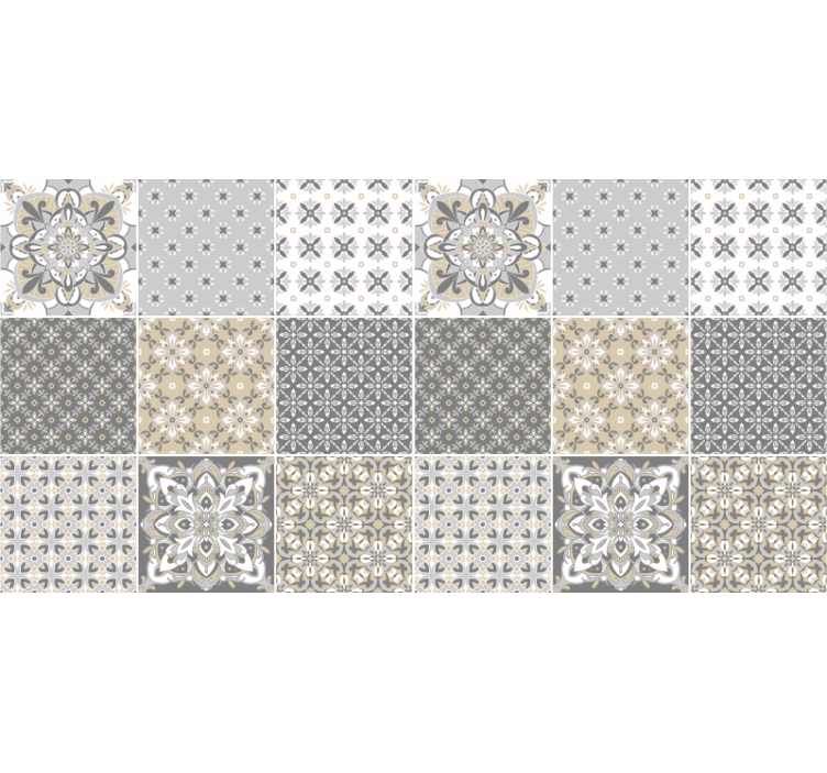 Store enrouleur beige effet carreaux marocains - TenStickers
