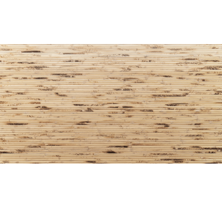 Store enrouleur beige avec des bâtons en bois marron clair - TenStickers