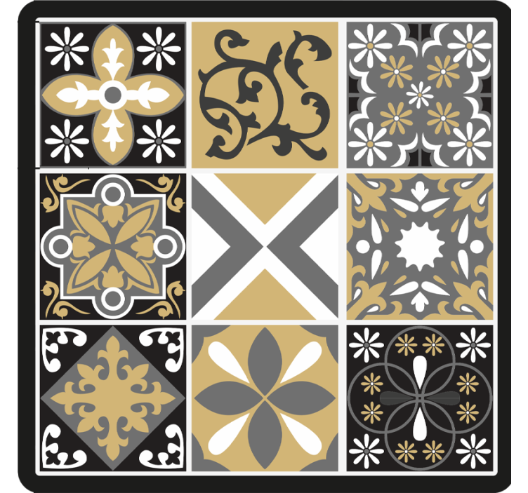 Store enrouleur chambre carreaux or et argent - TenStickers