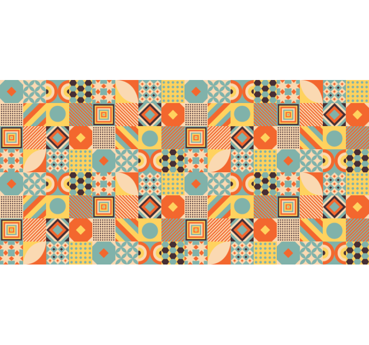 Store enrouleur chambre carreaux colorés - TenStickers