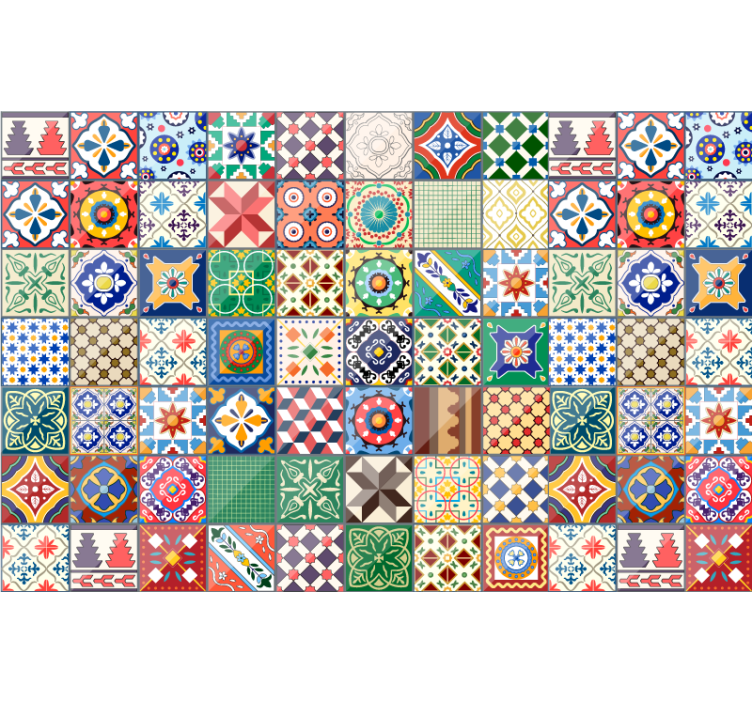 Store enrouleur chambre carreaux mexicains verts - TenStickers