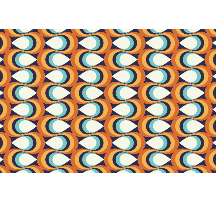 Store enrouleur chambre motif cercles pointus 70s - TenStickers