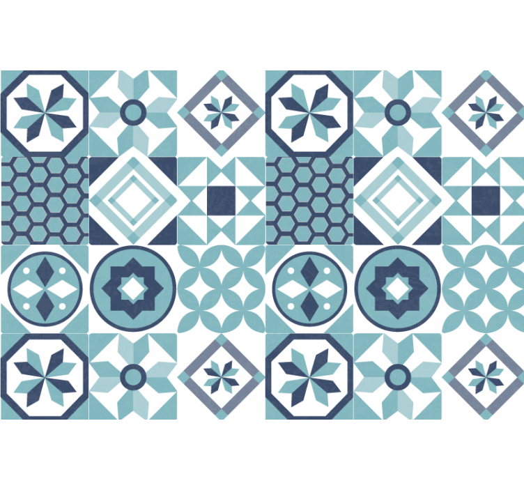 Store enrouleur chambre ornements bleu foncé - TenStickers