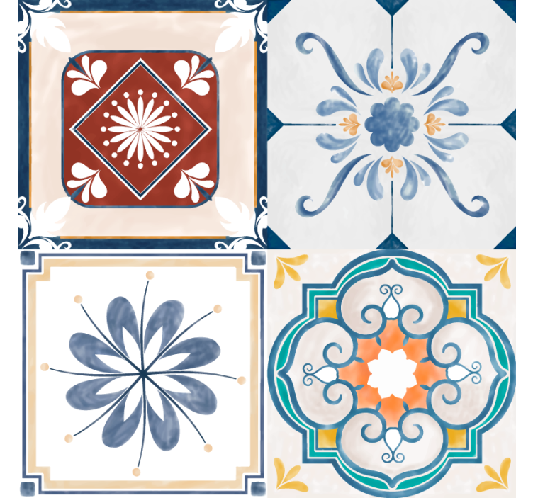 Store enrouleur chambre carrelage vintage - TenStickers